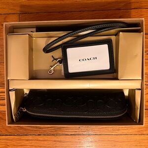 NWOT Coach leather pencil case and card holder